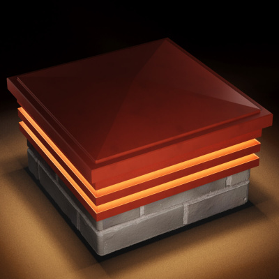 Колпак Бона на 1.5 кирпича Красный с подсветкой в комплекте 2