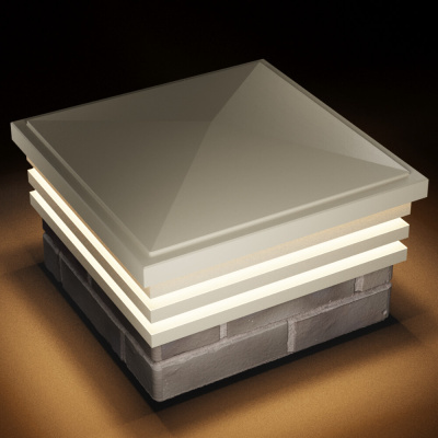 Колпак Бона на 1.5 кирпича Бежевый с подсветкой в комплекте 2